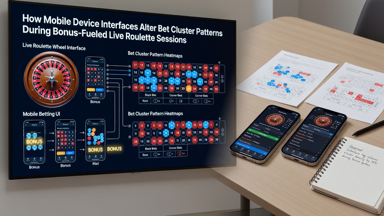 Tablet-Ansicht eines Live-Roulette-Tisches mit erweiterten Wettclustern und Bonus-Anzeige