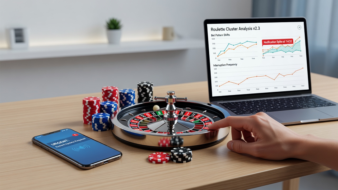 Analyse von Wettclustern nach einer Benachrichtigungsunterbrechung in einer mobilen Roulette-Sitzung